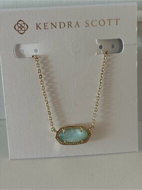Kendra Scott Gold Necklace with Aqua Stone